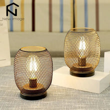 Load image into Gallery viewer, 2pcs Metal cage table lamp
